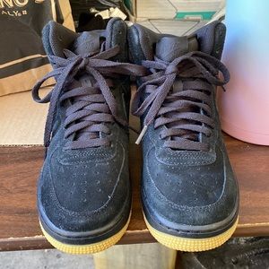 New Nike Air Force 1 High Black/Gum Youth AF1 6Y